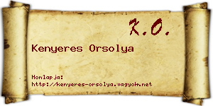 Kenyeres Orsolya névjegykártya